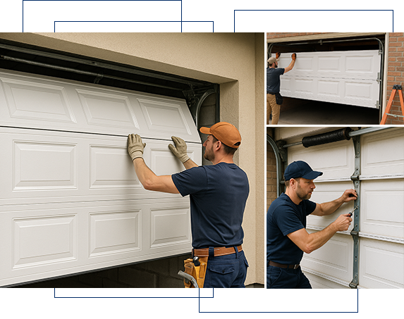 Professional Garage Door Installation Solana Beach CA | Just Garage Door Technician installing new garage door in Solana Beach CA